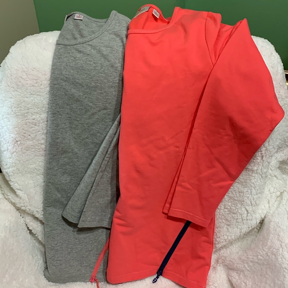 Bundle of TWO Quacker Factory French Terry Tunics with Zipper Details